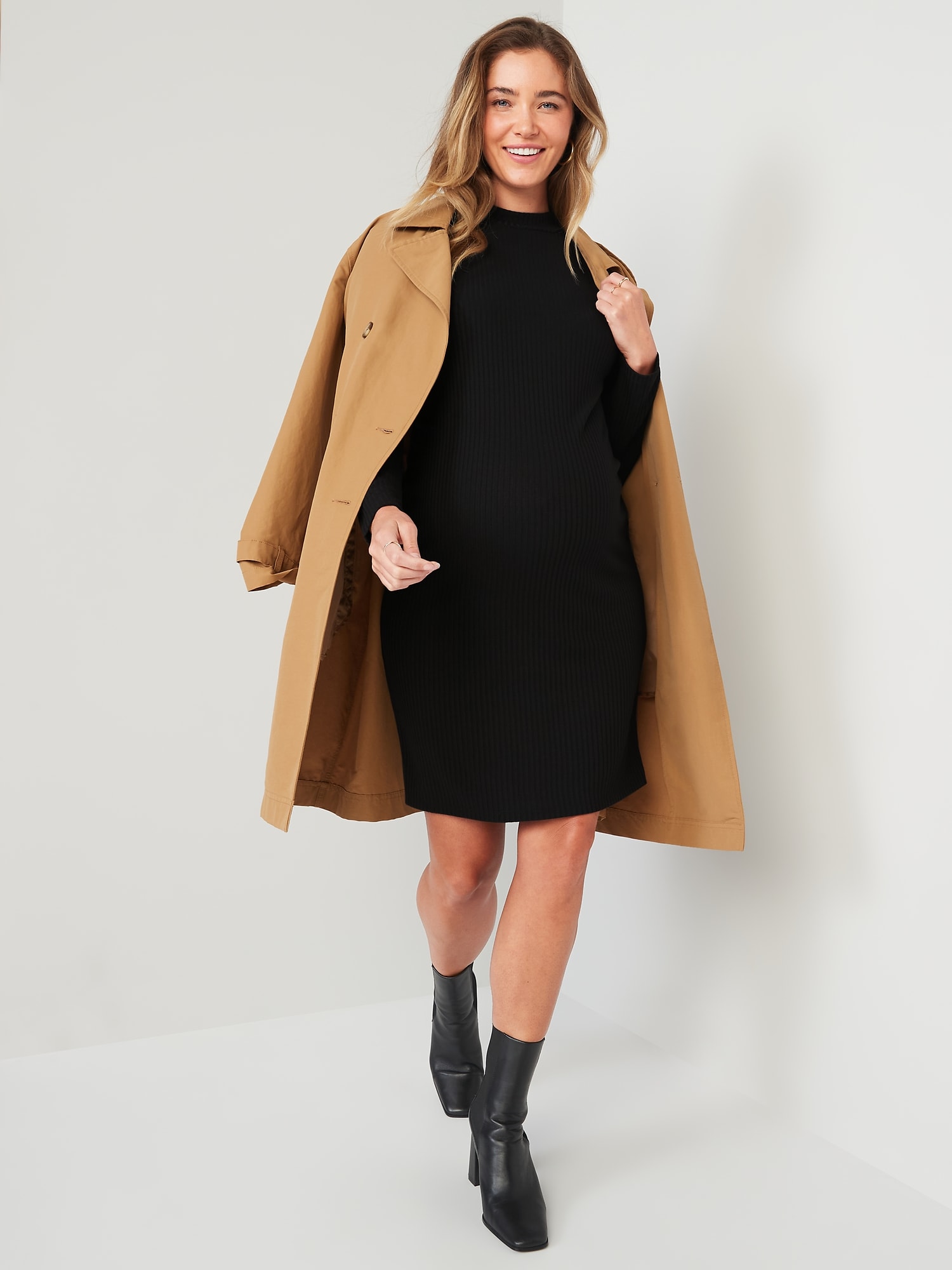 Maternity RibKnit LongSleeve Cocoon Dress Old Navy