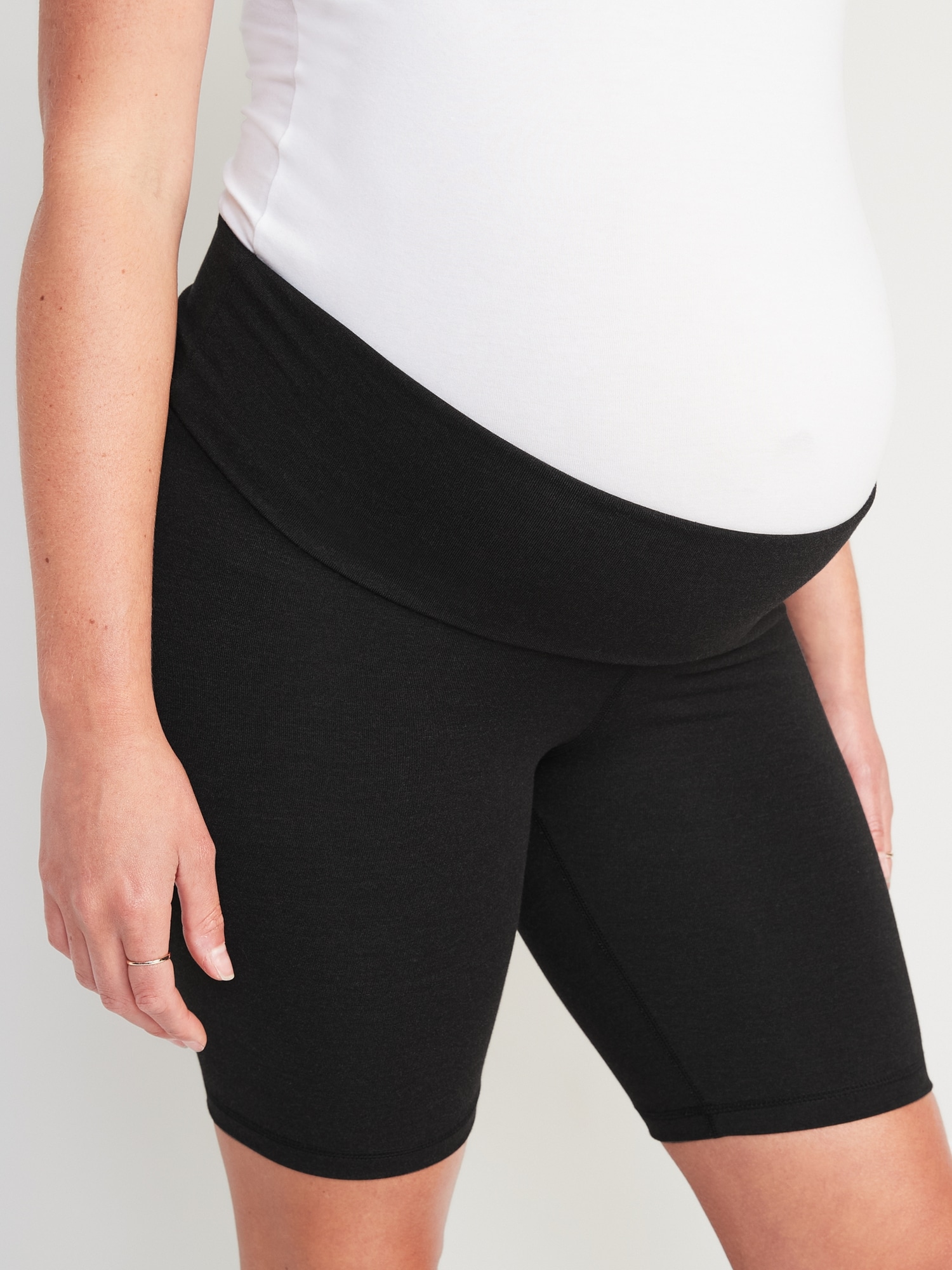 Black Maternity Cotton Bike Shorts