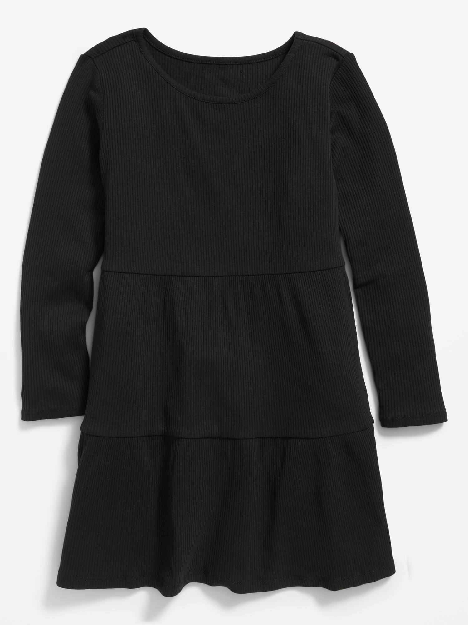 Long-Sleeve Tiered Rib-Knit Swing Dress for Girls | Old Navy