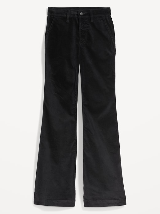Image number 4 showing, Extra High-Waisted Velvet Trouser Flare Pants