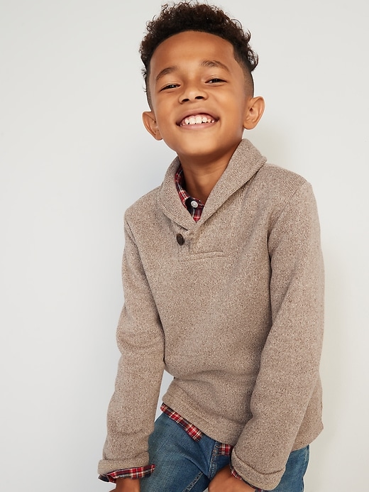 View large product image 1 of 3. Shawl-Collar Sweater-Fleece Pullover for Boys