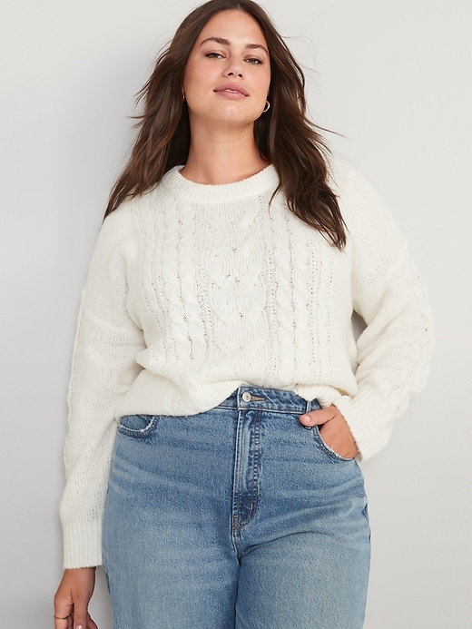 Image number 7 showing, Cable-Knit Sweater for Women