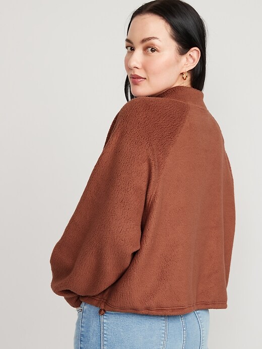 Image number 6 showing, Oversized Sherpa Half-Zip Sweatshirt for Women
