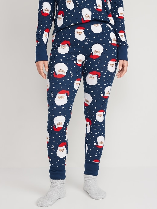 Image number 4 showing, Mid-Rise Matching Printed Pajama Leggings