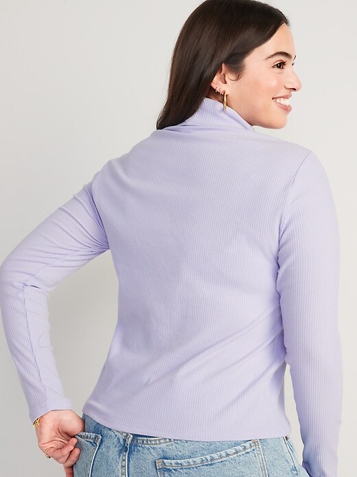 Image number 6 showing, Rib-Knit Turtleneck Top for Women
