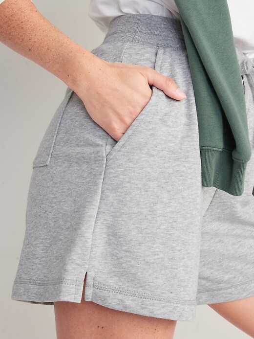 Image number 3 showing, Extra High-Waisted French-Terry Sweat Shorts for Women -- 5-inch inseam