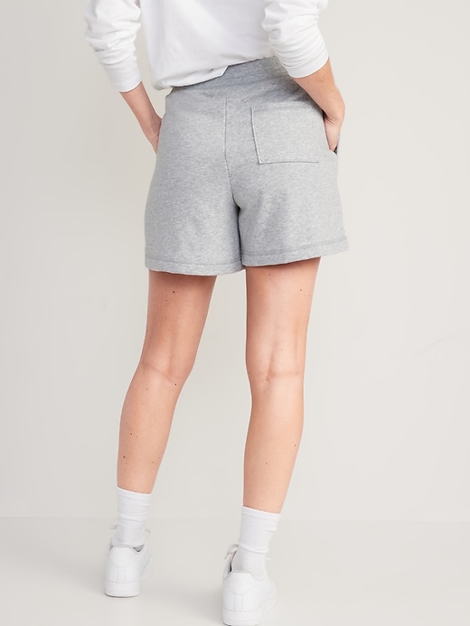 Image number 2 showing, Extra High-Waisted French-Terry Sweat Shorts for Women -- 5-inch inseam