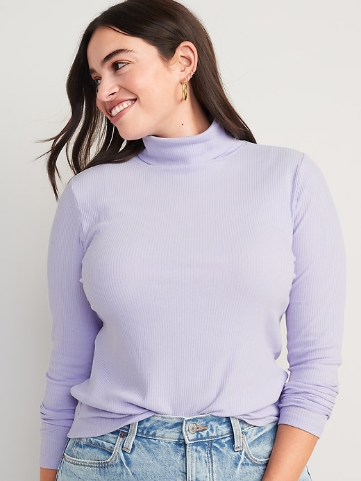 Image number 5 showing, Rib-Knit Turtleneck Top for Women