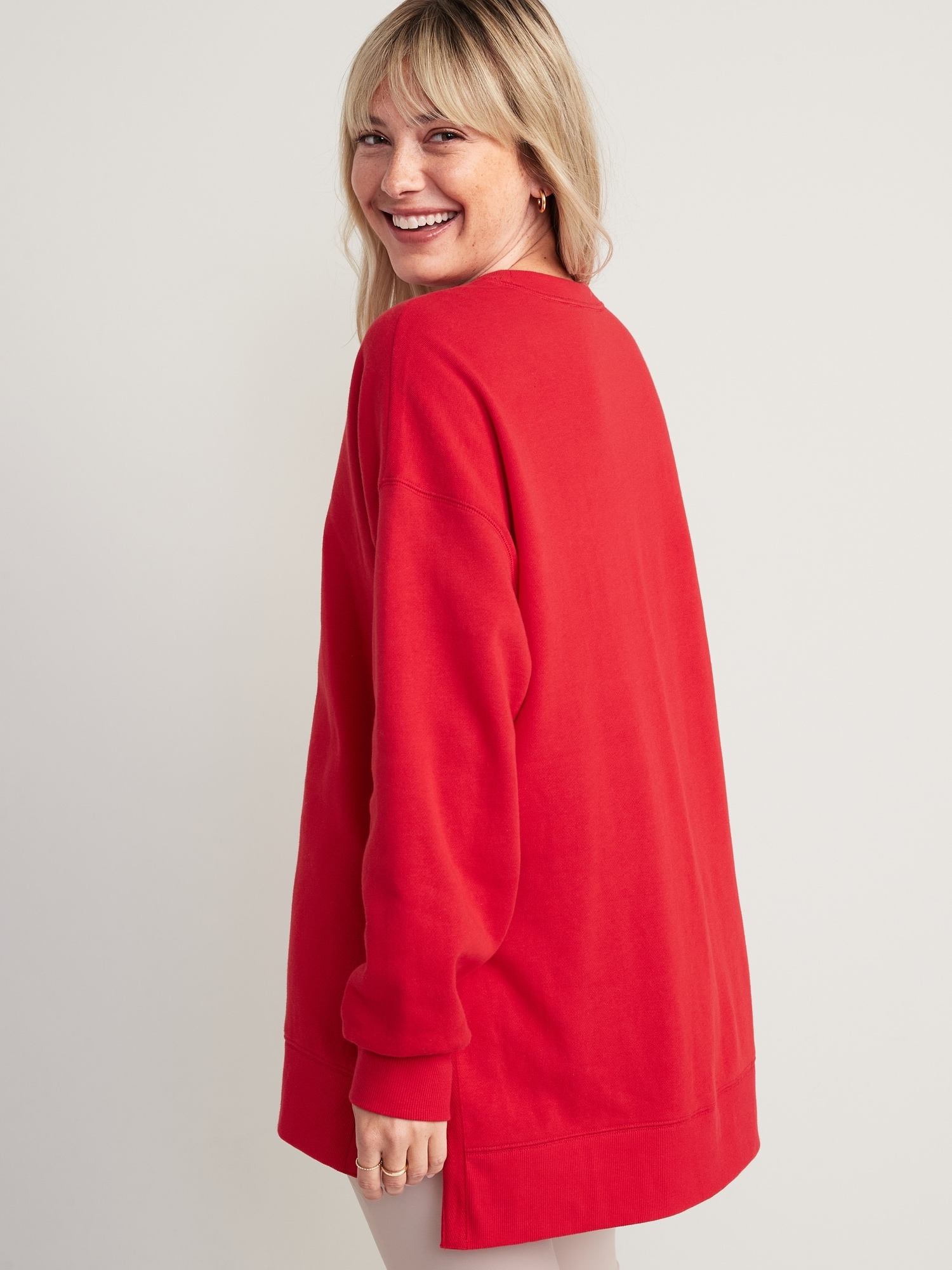 Oversized Boyfriend GarmentDyed Tunic Sweatshirt for Women Old Navy