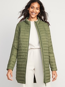 for Navy Old Water-Resistant Jacket | Women Quilted Zip-Front Tunic