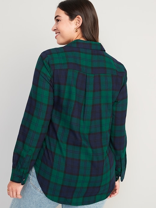 Image number 6 showing, Long-Sleeve Plaid Flannel Shirt for Women