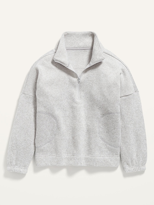 Oversized Mock-Neck Sweater-Fleece 1/2-Zip Pullover for Girls | Old