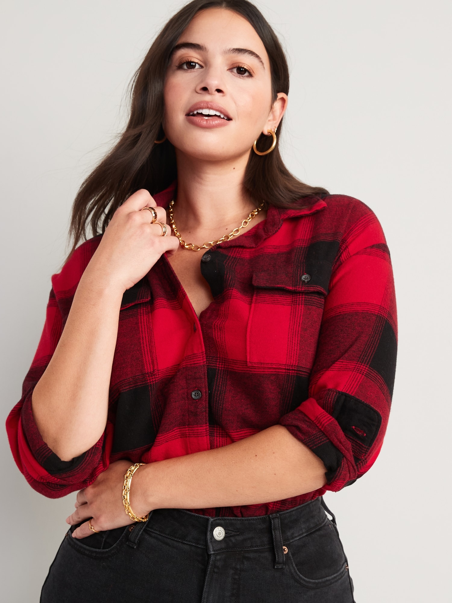 old navy ladies flannel shirts