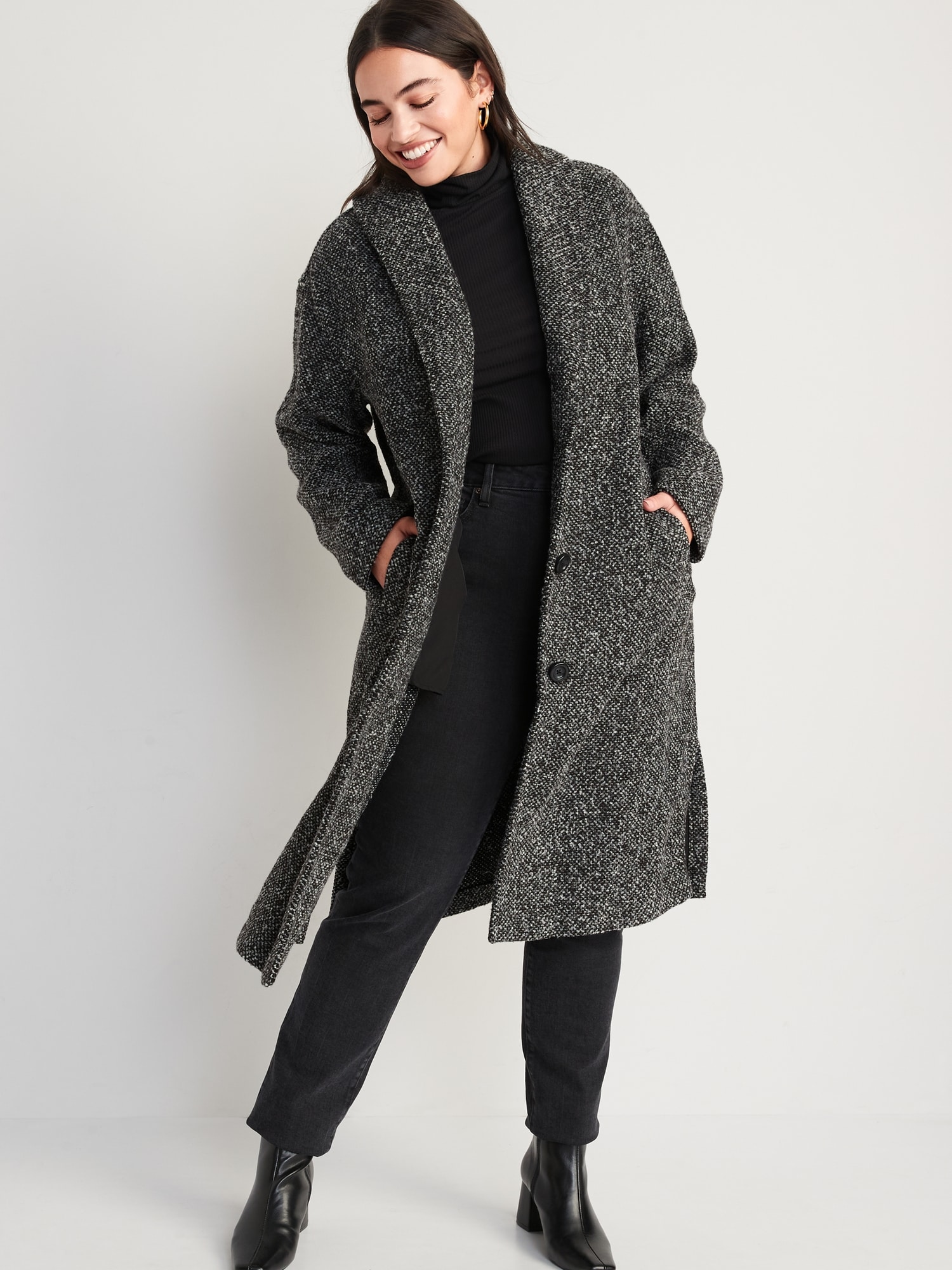 Relaxed Textured Overcoat for Women | Old Navy