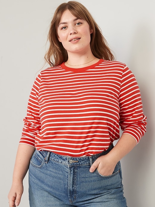 Image number 7 showing, Long-Sleeve EveryWear Striped T-Shirt for Women