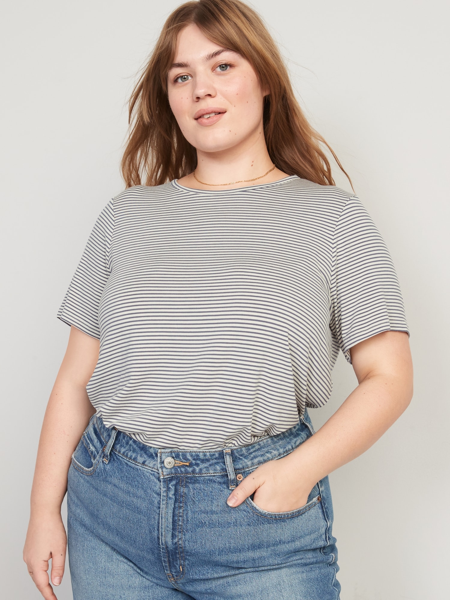 for T-Shirt Old | Women Navy Striped Luxe