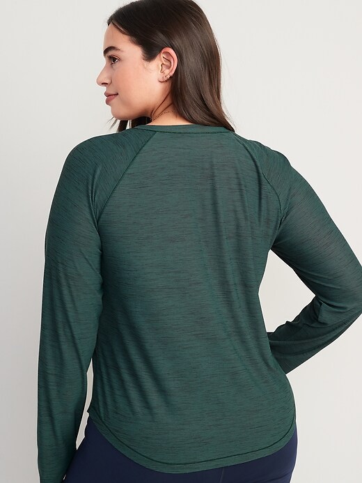 Image number 6 showing, Long-Sleeve Breathe ON Slub-Knit T-Shirt for Women