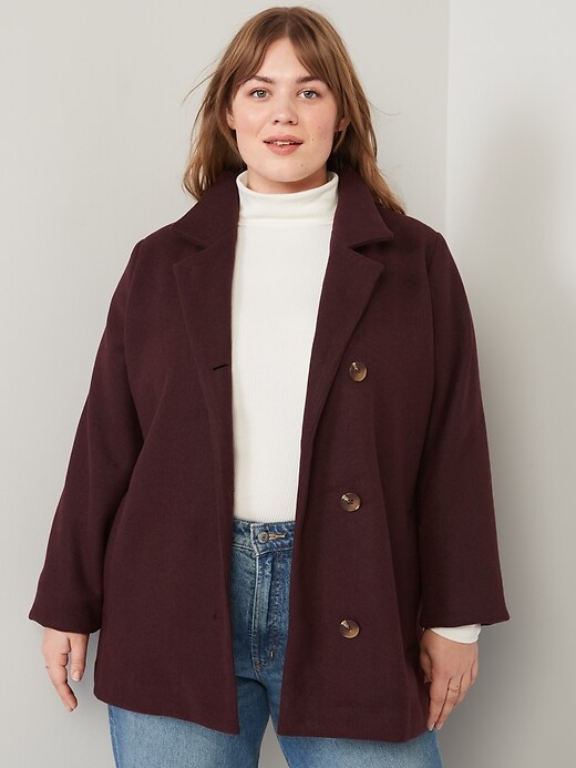 Image number 7 showing, Soft-Brushed Button-Front Car Coat for Women