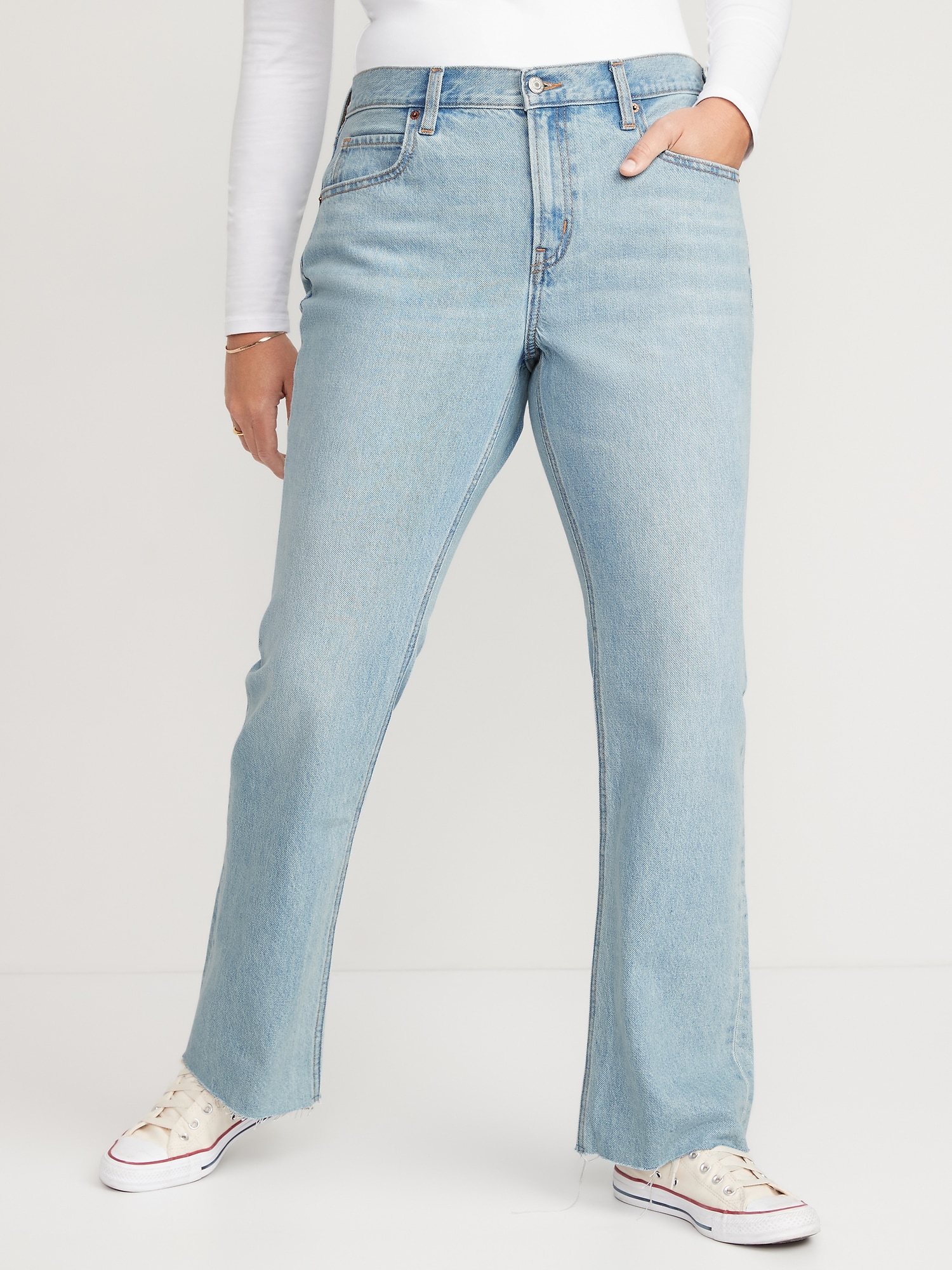 GAP Low Rise Boot Cut Stretch White Jeans