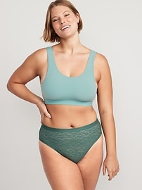 View large product image 3 of 4. High-Waisted Mesh Bikini Underwear