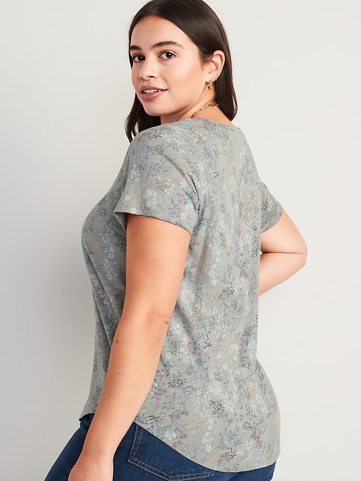 Image number 4 showing, EveryWear Floral Slub-Knit T-Shirt for Women
