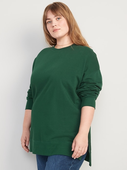 Image number 5 showing, Oversized Boyfriend Garment-Dyed Tunic Sweatshirt for Women