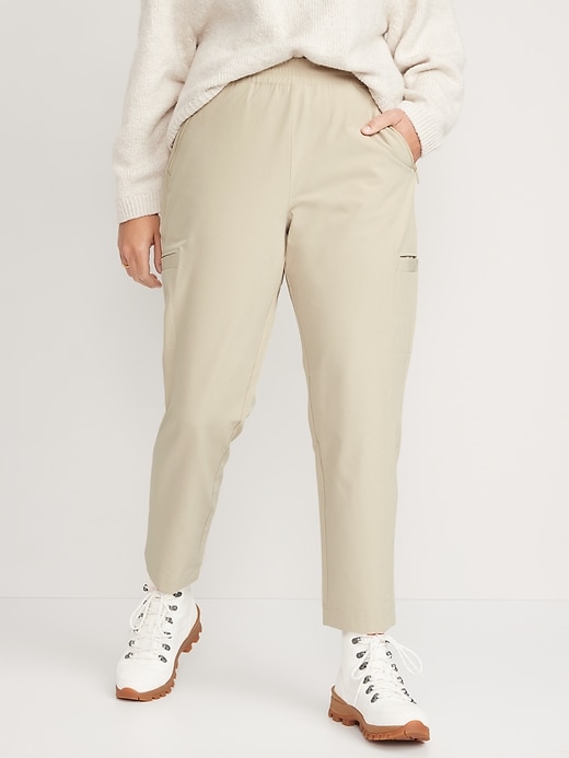 Image number 4 showing, High-Waisted StretchTech Water-Repellent Slouchy Taper Cargo Jogger Pants for Women