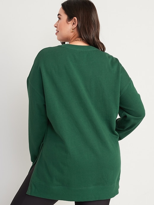 Image number 4 showing, Oversized Boyfriend Garment-Dyed Tunic Sweatshirt for Women