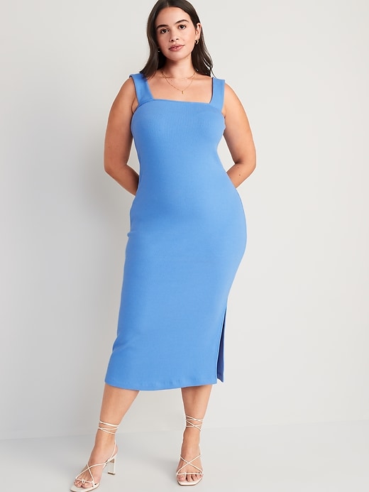 Image number 5 showing, Fitted Sleeveless Rib-Knit Midi Dress