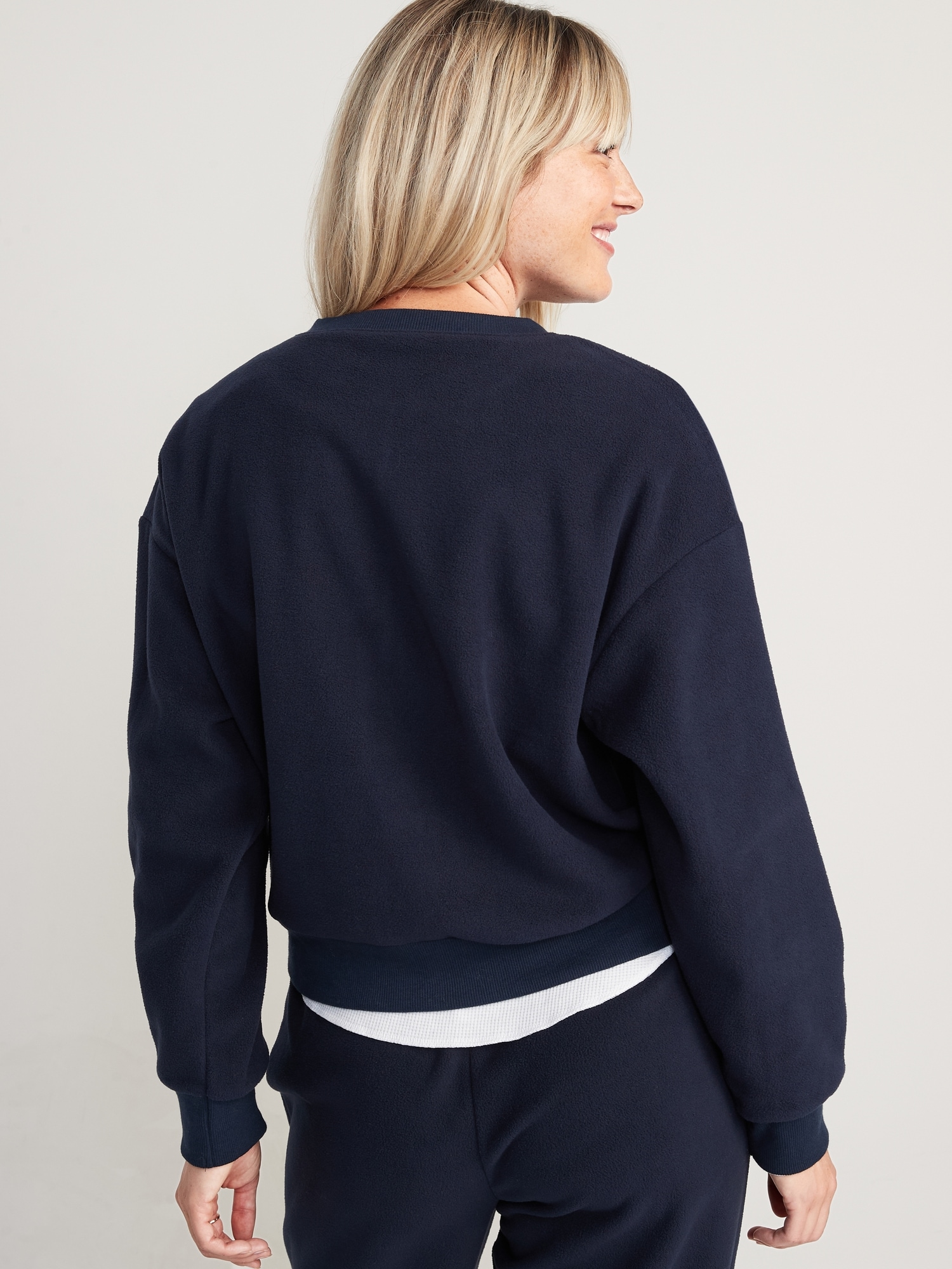 Microfleece Henley Lounge Sweatshirt Old Navy