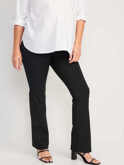 Maternity Side Panel Pixie Flare Pants - Black Jack