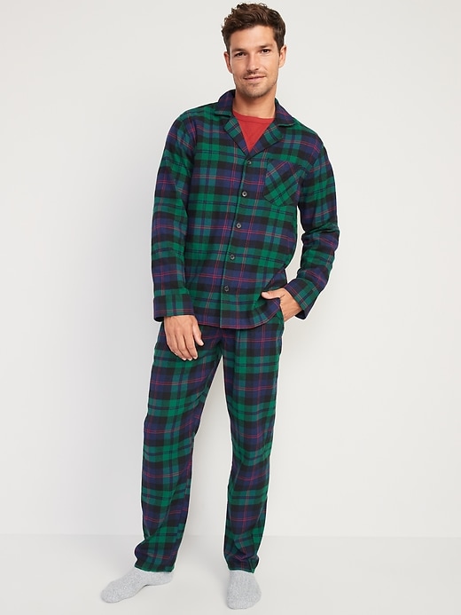 Old Navy Matching Plaid Flannel Pajama Set for Men. 1