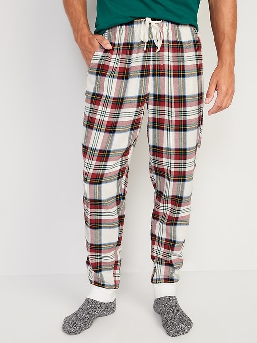 View large product image 1 of 3. Matching Plaid Flannel Jogger Pajama Pants