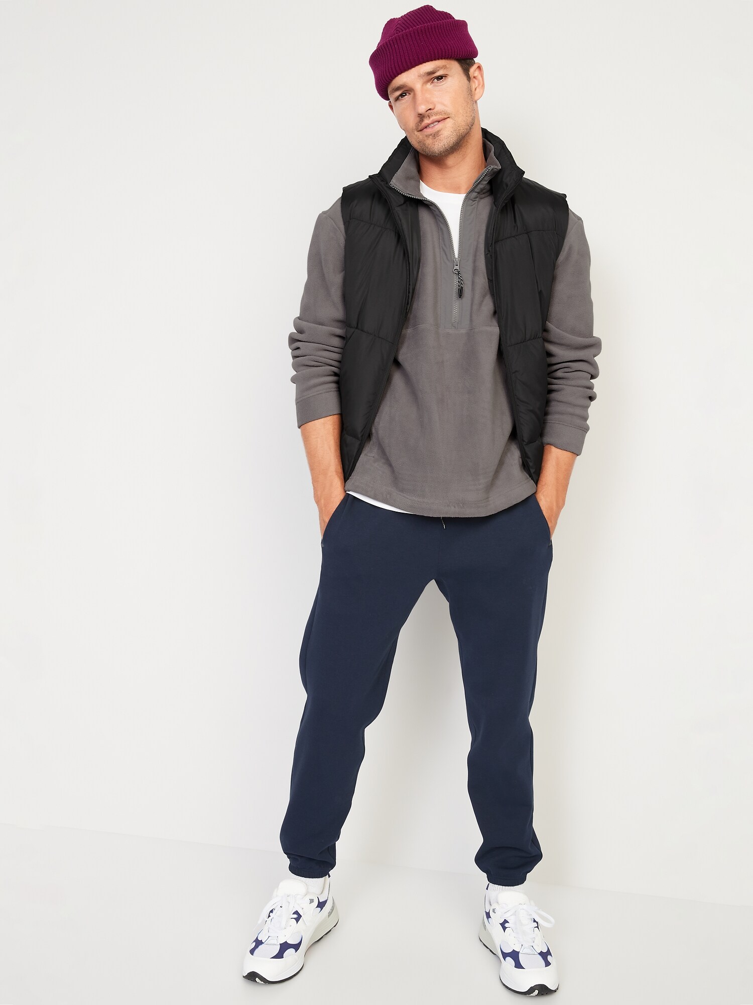 Loose Microfleece Half Zip Sweatshirt