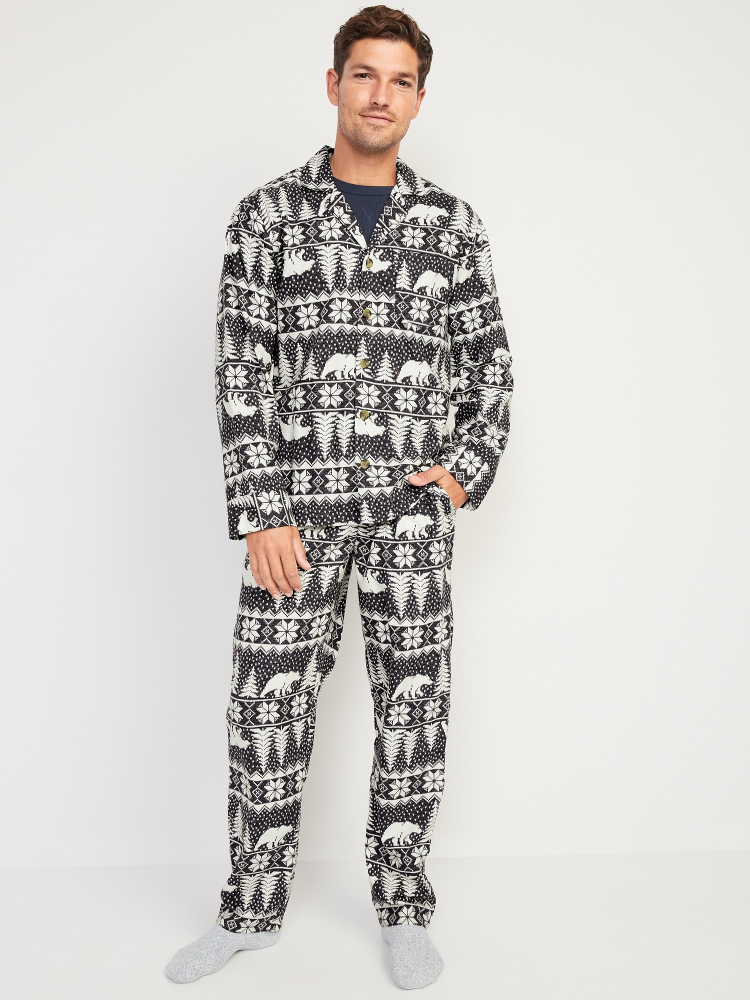 Matching Holiday Print Flannel Pajamas Set | Old Navy