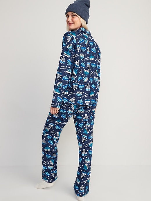 Image number 2 showing, Printed Flannel Pajama Set for Women