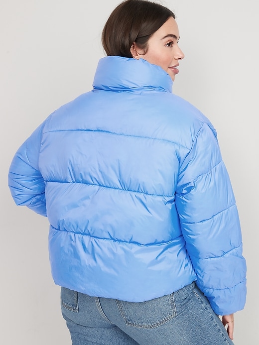 Image number 5 showing, Water-Resistant Frost Free Short Puffer Jacket for Women