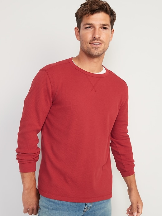 Image number 1 showing, Thermal-Knit Long-Sleeve T-Shirt for Men