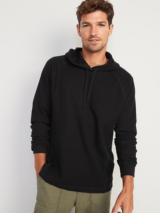 Image number 1 showing, Thermal-Knit Pullover T-Shirt Hoodie