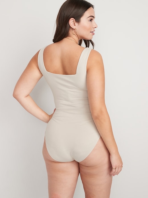 Image number 6 showing, Fitted Sleeveless Square-Neck Bodysuit for Women