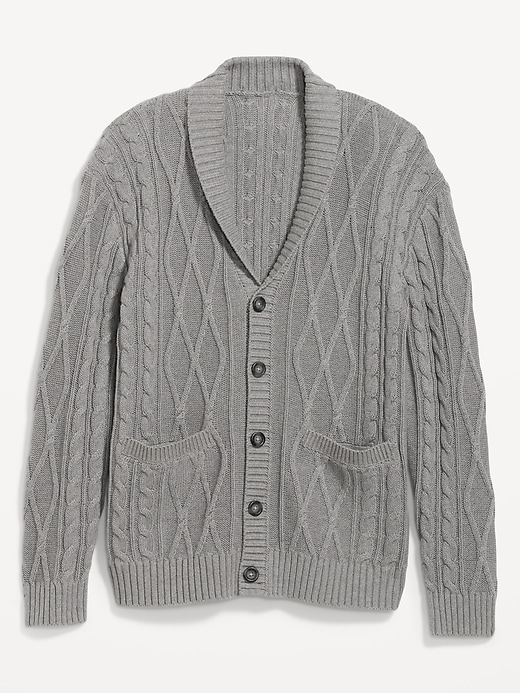 Image number 4 showing, Cable-Knit Button-Front Cardigan Sweater