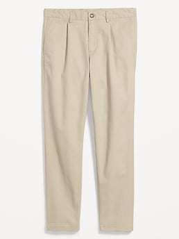 Loose Taper Built-In Flex Rotation Pleated Ankle-Length Chino