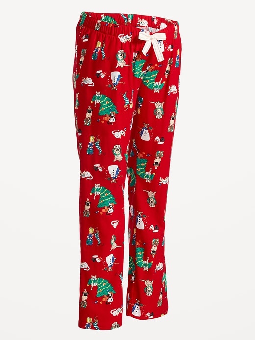 Image number 5 showing, Maternity Printed Flannel Pajama Pants