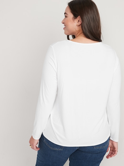 Image number 6 showing, Luxe Crew-Neck Long-Sleeve T-Shirt for Women
