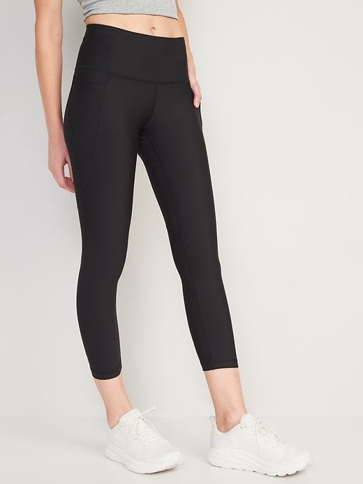 Image number 1 showing, High-Waisted PowerSoft Side-Pocket Crop Leggings for Women