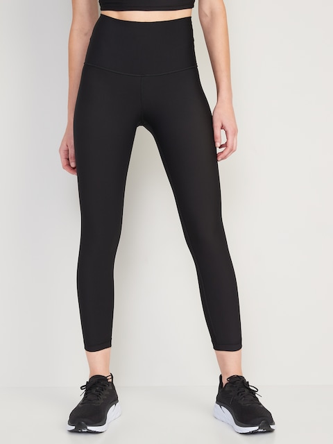 Extra High-Waisted PowerSoft Crop Leggings - Black Jack