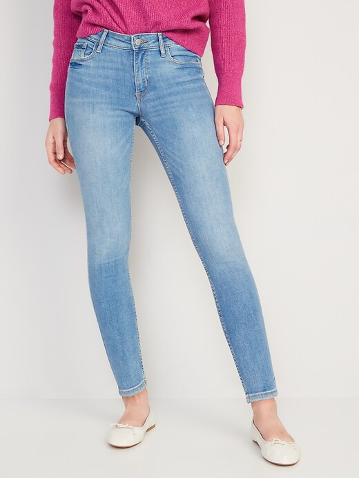 Image number 1 showing, Mid-Rise Rockstar Super-Skinny Jeans for Women