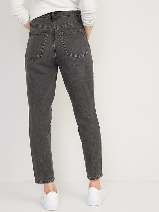 Image number 2 showing, Higher High-Waisted Button-Fly OG Straight Ripped Gray Non-Stretch Jeans