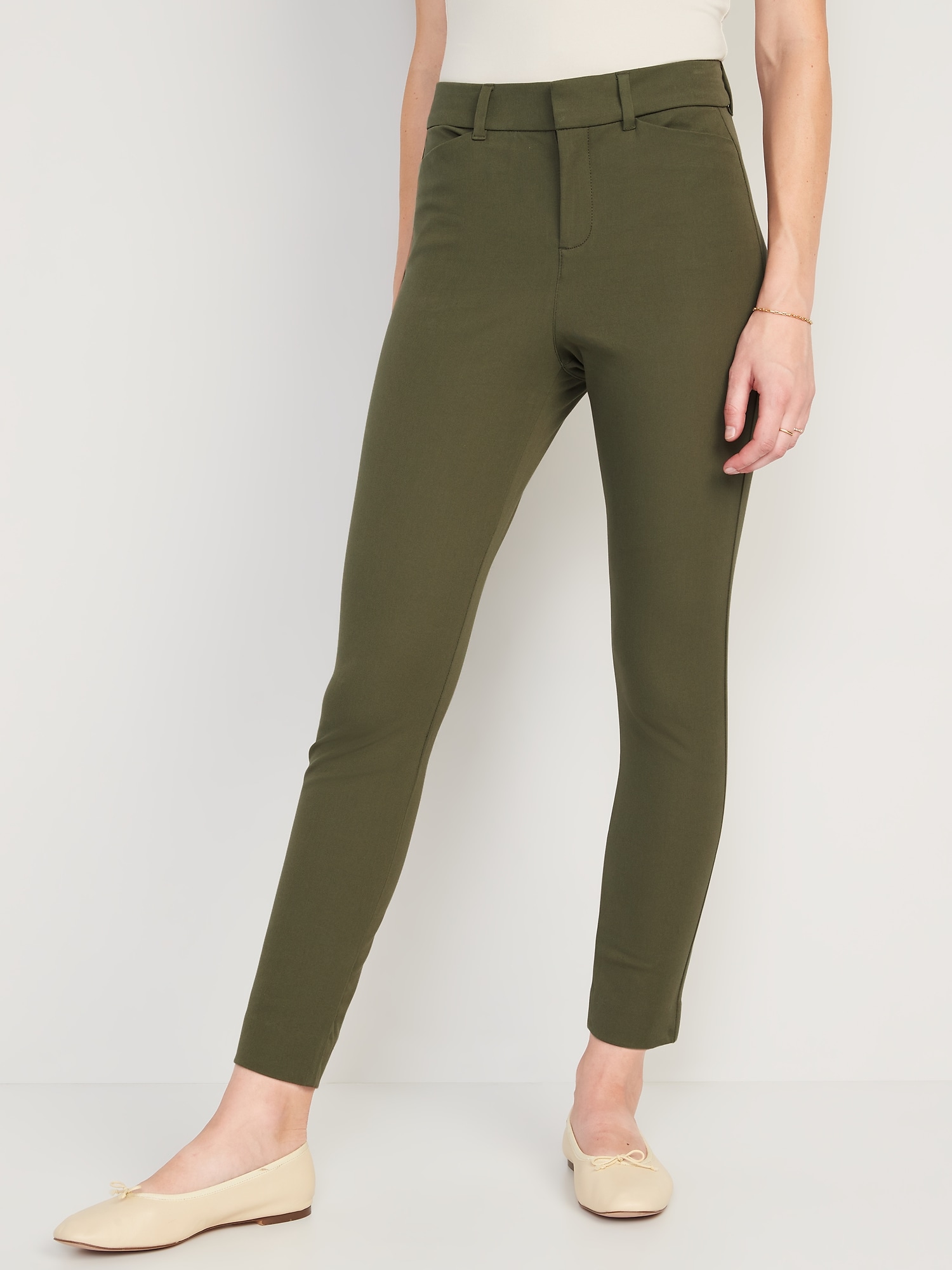 Old Navy High-Waisted Pixie Skinny Ankle Pants green. 1