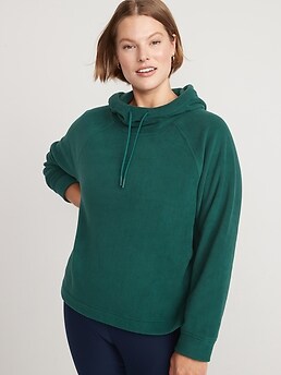 Microfleece Funnel Neck Pullover Hoodie for Women Old Navy